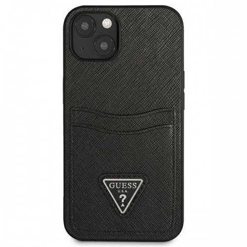 Guess Saffiano Double Card Case for iPhone 13 mini Black image 3