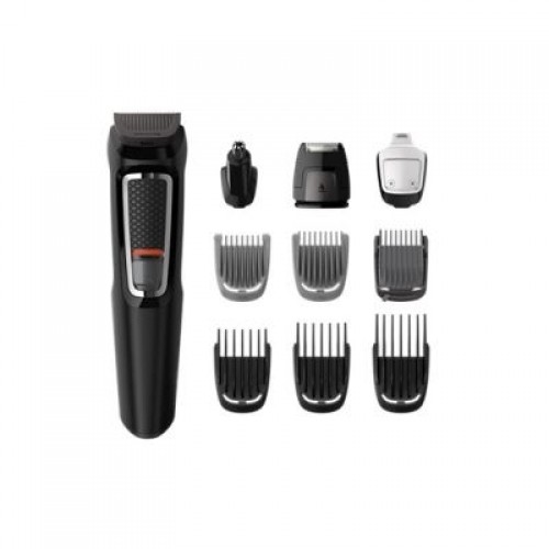 Philips   Philips Multigroom series 3000 9-in-1, Face and Hair MG3740/15 9 tools Self-sharpening steel blades Up to 60 min run time Rinseable attachments image 1