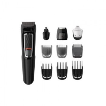 Philips   Philips Multigroom series 3000 9-in-1, Face and Hair MG3740/15 9 tools Self-sharpening steel blades Up to 60 min run time Rinseable attachments