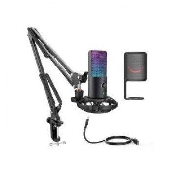 FIFINE   RGB, USB MICROPHONE BUNDLE WITH ARM STAND&SHOCK MOUNT FOR STREAMING FIFINE T669 PRO
