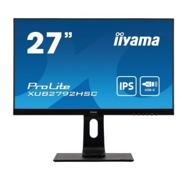 Iiyama   iiyama ProLite XUB2792HSC-B1 - LED monitor - 27" - 1920 x 1080 Full HD (1080p) @ 75 Hz - IPS - 250 cd / m² - 1000:1 - 4 ms - HDMI, DisplayPort, USB-C - speakers - black