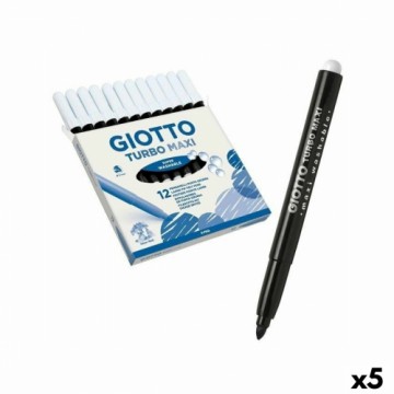 Flomasteru Komplekts Giotto Turbo Maxi Melns (5 gb.)