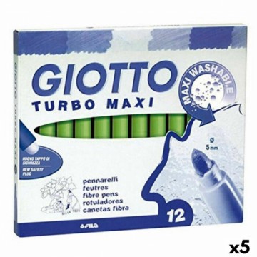 Flomasteru Komplekts Giotto Turbo Maxi Gaiši zaļš (5 gb.)