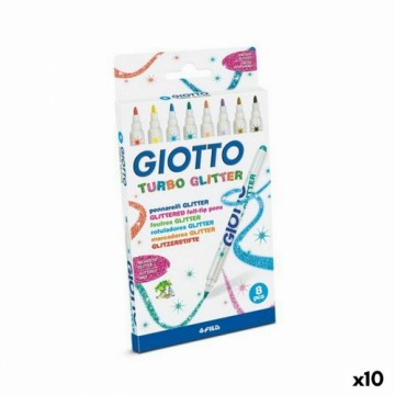 Flomasteru Komplekts Giotto Turbo Glitter Daudzkrāsains (10 gb.)