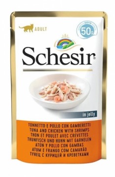 Agras Pet Foods SCHESIR in jelly Tuna and chicken with shrimps - wet cat food - 50 g