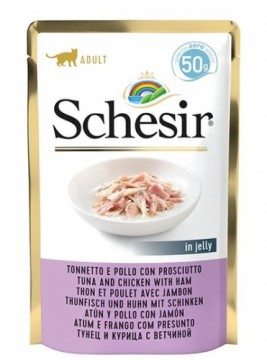 Agras Pet Foods SCHESIR in jelly Tuna and chicken with ham - wet cat food - 50 g