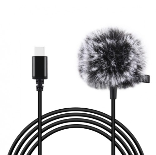 Puluz Jack Lavalier Wired Condenser Recording Microphone 1.5m USB-C | Type-C PU425 image 1