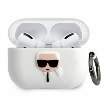 OEM KLACAPSILGLWH Karl Lagerfeld Karl Head Silicone Case for Airpods Pro White