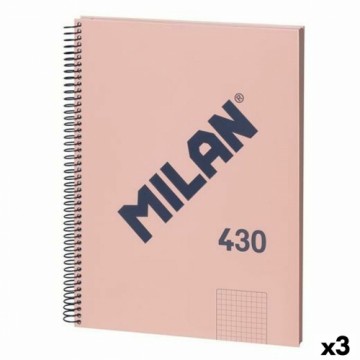 Piezīmju Grāmata Milan 430 Rozā A4 80 Loksnes (3 gb.)