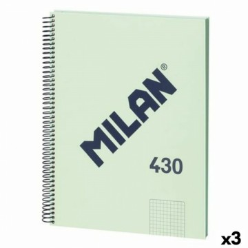 Piezīmju Grāmata Milan 430 Zaļš A4 80 Loksnes (3 gb.)