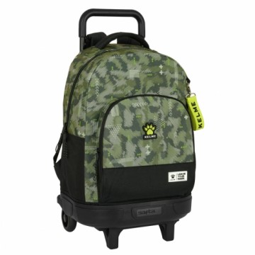 Школьный рюкзак с колесиками Kelme Travel Чёрный Зеленый 33 X 45 X 22 cm
