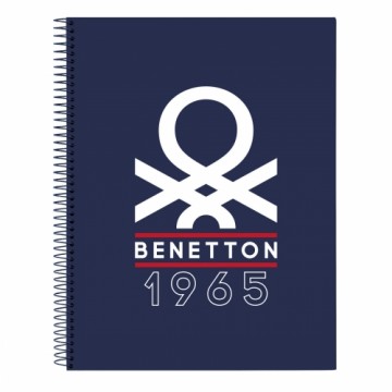 Piezīmju Grāmata Benetton Varsity Pelēks Tumši Zils A4 120 Loksnes