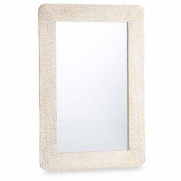 Gift Decor Sienas spogulis Balts Brūns Mango koks Loksnes 90 x 60 x 2 cm