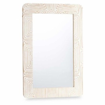 Gift Decor Sienas spogulis Balts Brūns Mango koks Līkne 90 x 60 x 2 cm