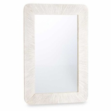 Gift Decor Sienas spogulis Balts Brūns Mango koks Strīpas 90 x 60 x 2 cm