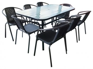 Besk Dārza komplekts, galds ar 8 krēsliem