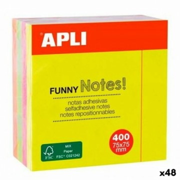 Стикеры для записей Apli Funny Разноцветный 75 x 75 mm (48 штук)