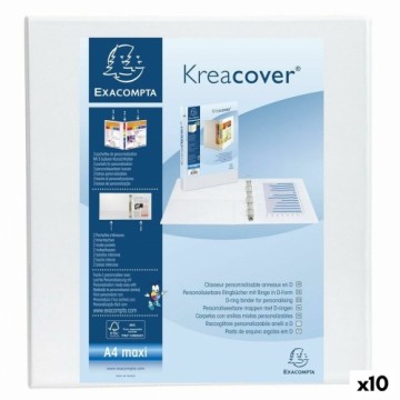 Gredzenveida stiprinājums Exacompta Kreacover Balts A4+ Personalizējams (10 gb.)