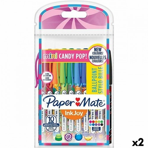 Lodīšu Pildspalvu Komplekts Paper Mate Mini Candy Pop Daudzkrāsains 1 mm (2 gb.) image 1