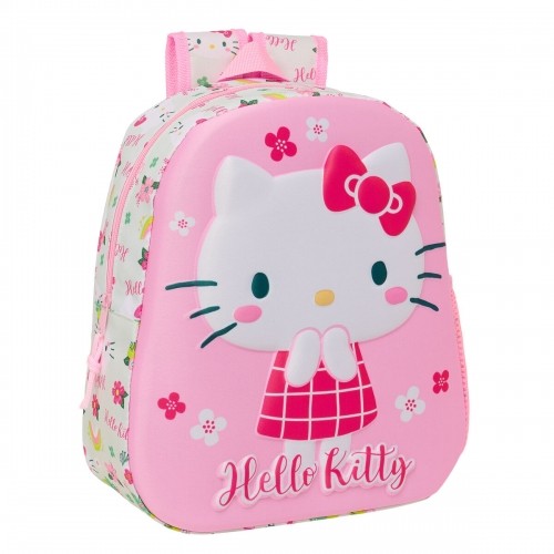 3D Bērnu soma Hello Kitty Zaļš Rozā 27 x 33 x 10 cm image 1