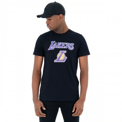 Vīriešu Krekls ar Īsām Piedurknēm New Era  NOS NBA LOSLAK 60416756  Melns image 3