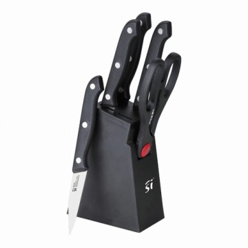 Кухонные ножи с подставкой San Ignacio SG-4181 Чёрный Нержавеющая сталь 6 Предметы