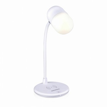 LED lampa ar Skaļruni un Bezvadu Lādētāju Grundig Balts Ø 12 x 26 cm Plastmasa 3-vienā