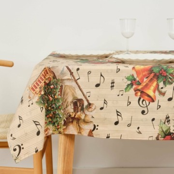 MuarÉ Traipiem izturīgs sveķu galdauts Muaré Christmas Sheet Music 250 x 140 cm