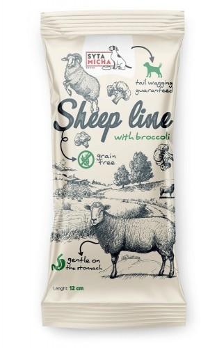 SYTA MICHA Sheep line Sheep with broccoli - chew for dog- 12 cm image 1
