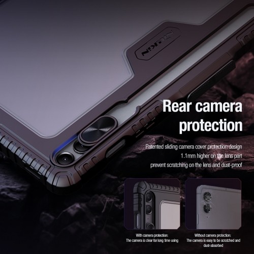 Nillkin Bumper PRO Protective Stand Case Multi-angle for Samsung Galaxy Tab S9 FE+ Sapphire Blue image 5