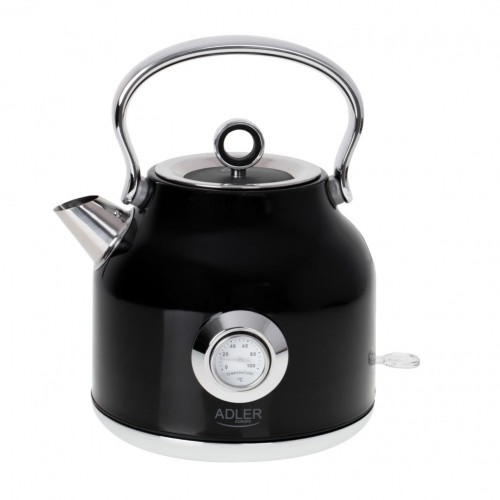 Adler   Kettle with a Thermomete AD 1346b Electric, 2200 W, 1.7 L, Stainless steel, 360° rotational base, Black image 1