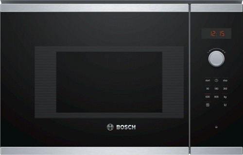 Bosch   Microwave Oven BFL523MS0 20 L, Retractable, Rotary knob, Touch Control, 800 W, Stainless steel/ black, Built-in, Defrost function image 1
