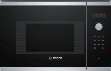 Bosch   Microwave Oven BFL523MS0 20 L, Retractable, Rotary knob, Touch Control, 800 W, Stainless steel/ black, Built-in, Defrost function