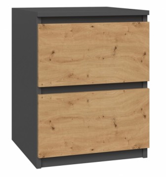 Top E Shop Topeshop W2 ANTRACYT/ARTISAN nightstand/bedside table 2 drawer(s) Anthracite, Oak