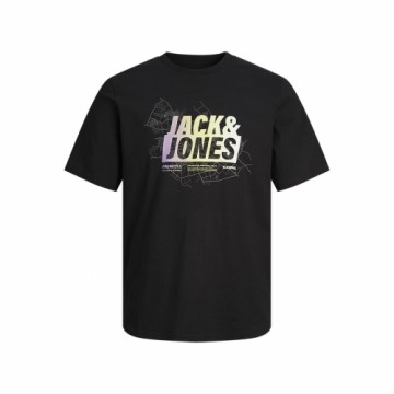 Vīriešu Krekls ar Īsām Piedurknēm Jack & Jones JCOMAP SUMMER 12257908 Melns