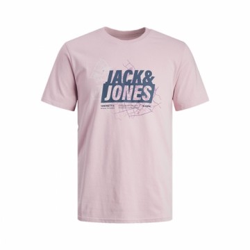 Vīriešu Krekls ar Īsām Piedurknēm Jack & Jones JCOMAP SUMMER LOGO 12257908 Rozā