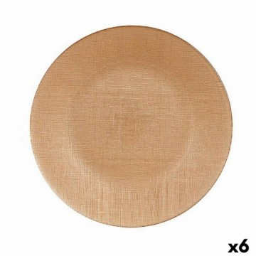 Vivalto Плоская тарелка Позолоченный Cтекло Ø 32 cm (6 штук)