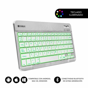 Bluetooth-клавиатура с подставкой для планшета Subblim SUB-KBT-SMBL30 Разноцветный Серебристый Испанская Qwerty QWERTY