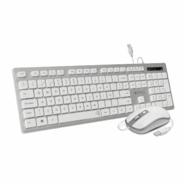 Клавиатура и мышь Subblim SUBKBC-CEKE60 Испанская Qwerty Серебристый