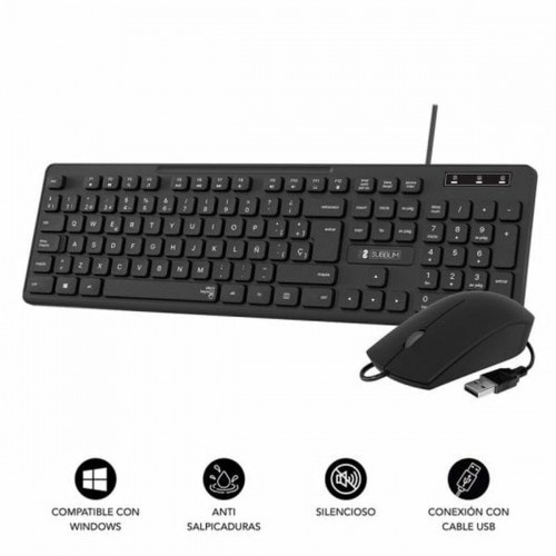 Клавиатура и мышь Subblim SUBKBC-CSSK01 Чёрный QWERTY image 5