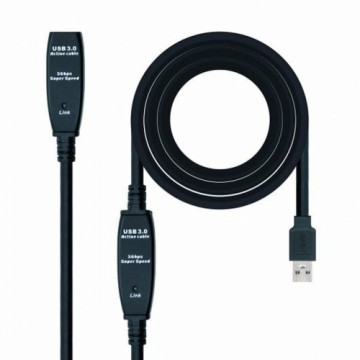 удлинительный USB-кабель NANOCABLE 10.01.0312 Чёрный 10 m