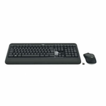Клавиатура и беспроводная мышь Logitech 920-008680 Чёрный Черный/Белый испанский Испанская Qwerty QWERTY