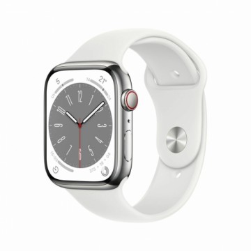 Viedpulkstenis Apple Watch Series 8 Balts Sudrabains Ø 45 mm