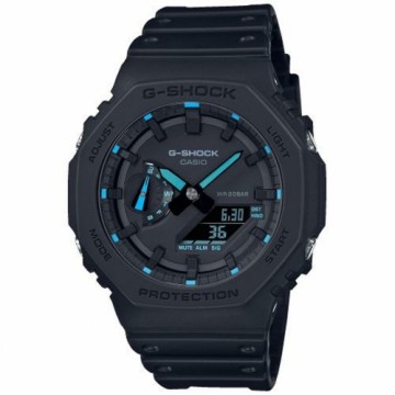 Мужские часы Casio GA-2100-1A2ER Цифровой Аналоговый Чёрный