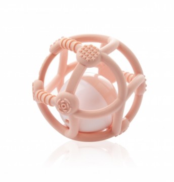 Kidsme silikona zobgrauznis bumba, rozā - 9672LA