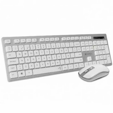 Клавиатура и беспроводная мышь Subblim SUBKBW-CEKE10 Серебристый ABS Испанская Qwerty