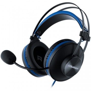 Cougar Gaming Cougar | Immersa Essential Blue | Headset | Driver 40mm /9.7mm noise cancelling Mic./Stereo 3.5mm 4-pole and 3-pole PC adapter / Blue