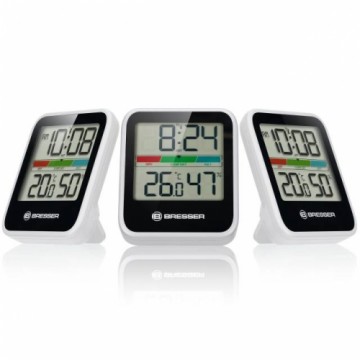 BRESSER klimata monitora termometrs/higrometrs DCF trīsdaļīgs balts
