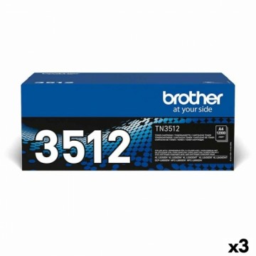 Оригинальный тонер Brother TN3512 Чёрный (3 штук)