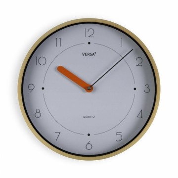 Sienas pulkstenis Versa Balts Brūns Plastmasa Kvarca 4 x 30 x 30 cm
